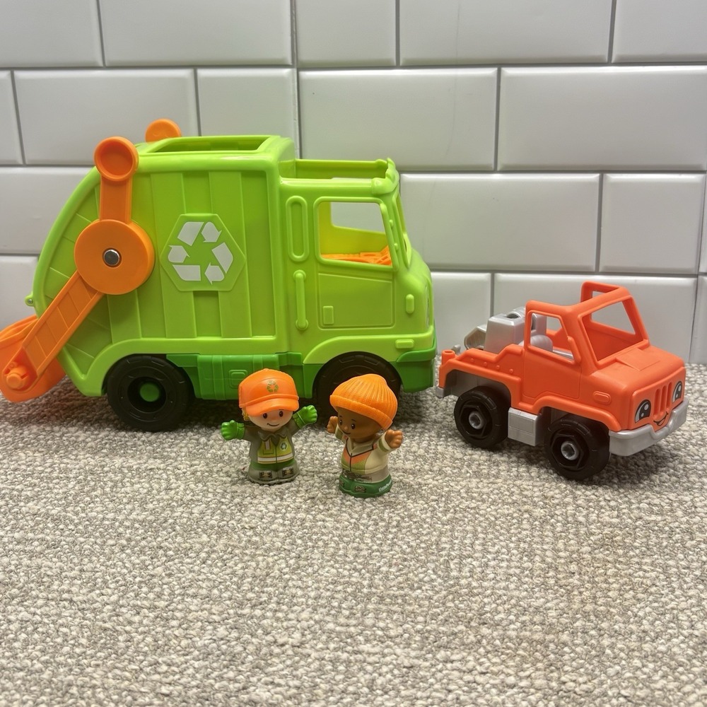 Fisher Price Little People Recycling Garbage Truck Plus People Tow Truck